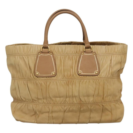 Prada Gaufre Tote Nappa Leather, BEIGE, LEATHER, Tote bag