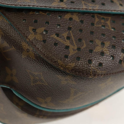 Louis Vuitton Flore Saumur Handbag Perforated Monogram Canvas, BROWN, CANVAS, Shoulder bag