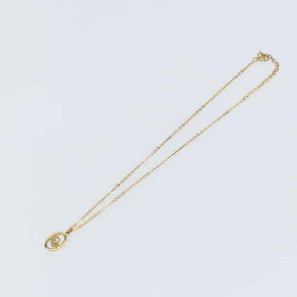 Christian Dior Round Logo Pendant Necklace Metal, GOLD, METAL, Necklace