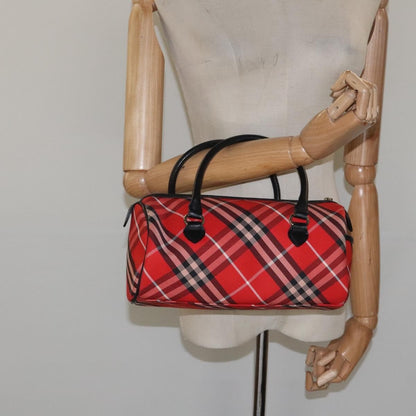 Burberry Blue Label Checked Bowling Nylon, RED, NYLON, Travel bag