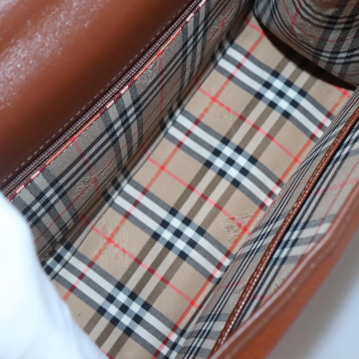 Burberry Vintage Handbag Leather, BROWN, LEATHER, Handbag