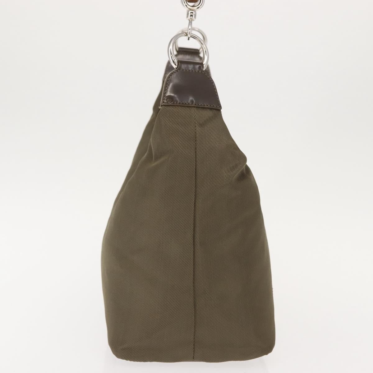 Gucci Vintage Bamboo Handle Bag Nylon, KHAKI, NYLON, Handbag