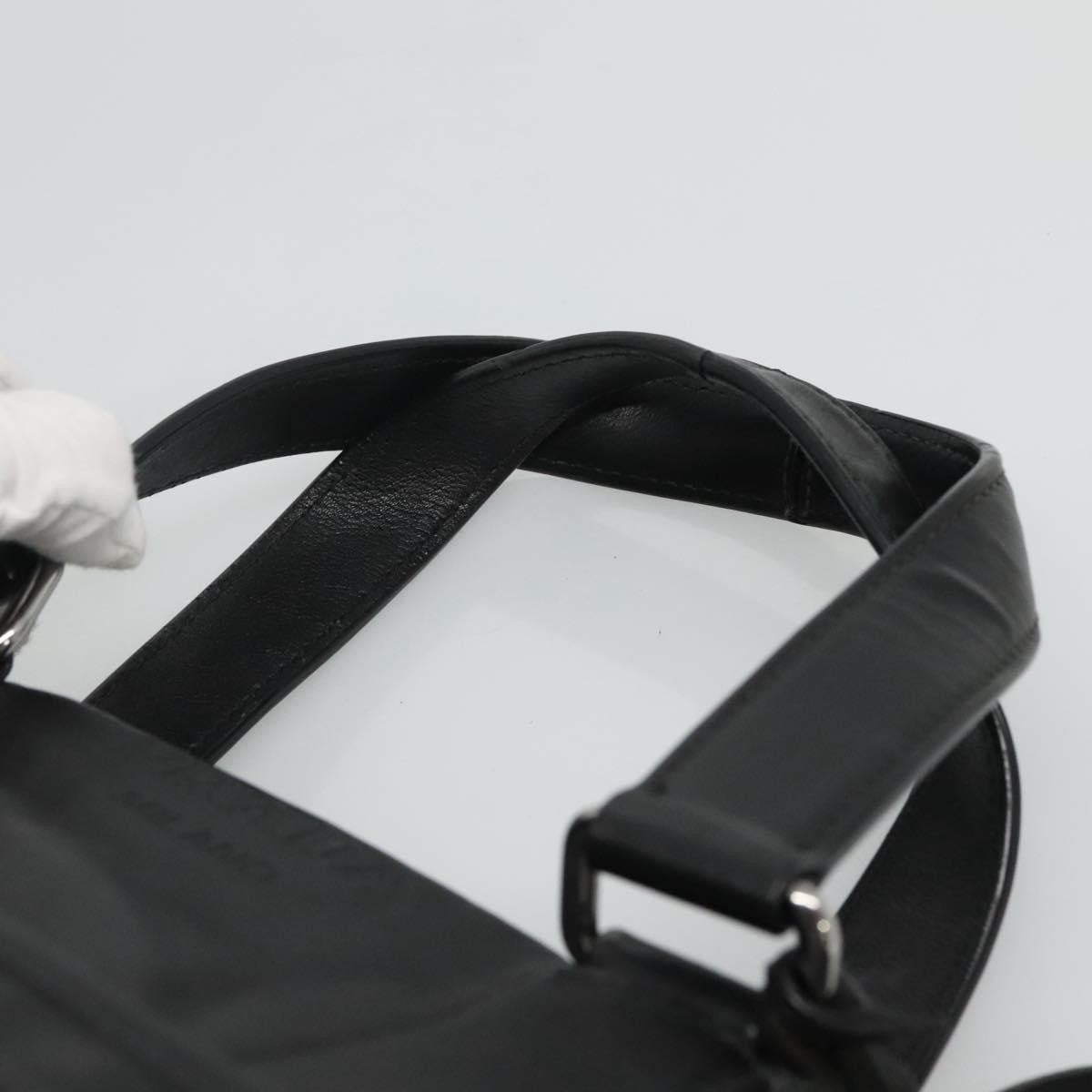 Prada Vintage Zip Handbag Tessuto, BLACK, LEATHER, Handbag