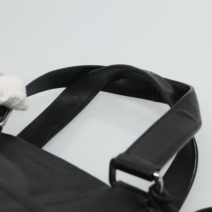 Prada Vintage Zip Handbag Tessuto, BLACK, LEATHER, Handbag