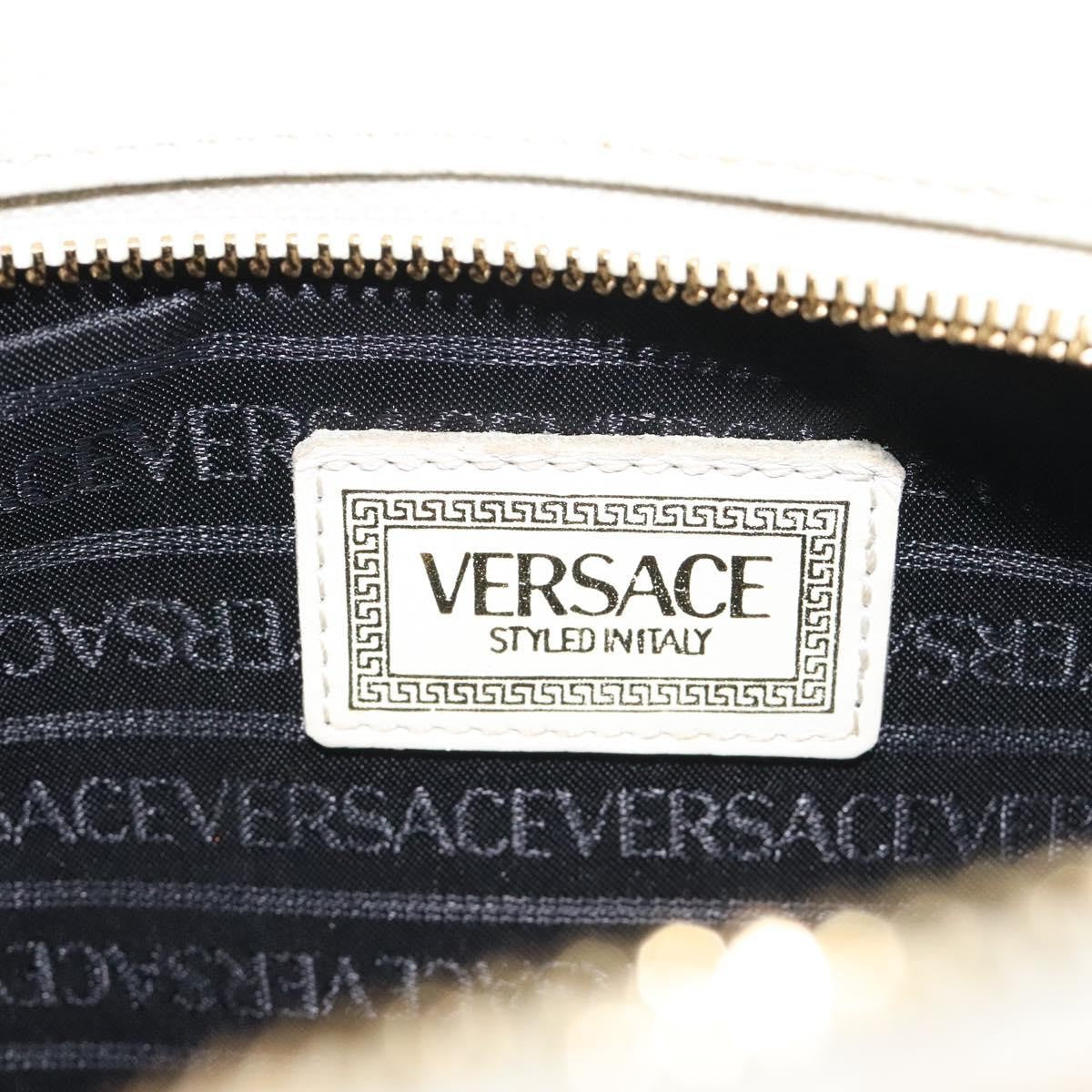 Versace Vintage Handbag Leather, WHITE, LEATHER, Handbag