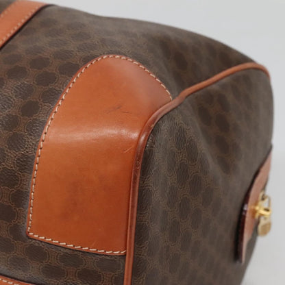 Celine Vintage Duffle Bag Macadam Coated Canvas, BROWN, CANVAS, Travel bag