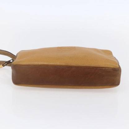 Loewe Anagram Clutch Bag Leather, BEIGE, LEATHER, Clutche & pouche