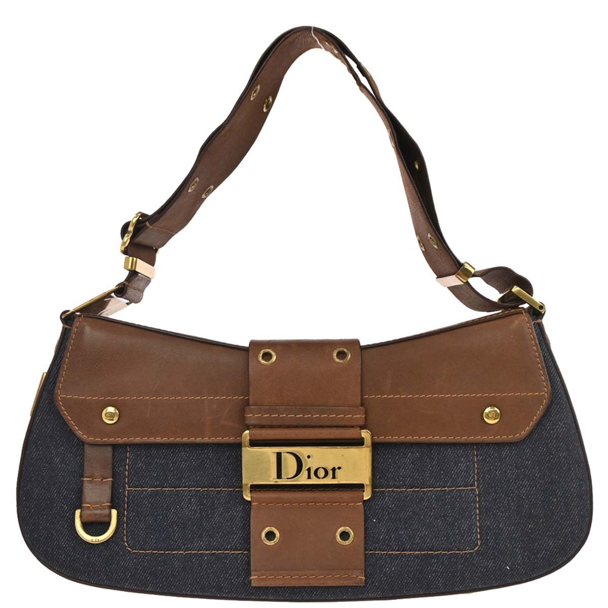Christian Dior Vintage Street Chic Columbus Bag Denim, BLUE, DENIM_JEANS, Shoulder bag