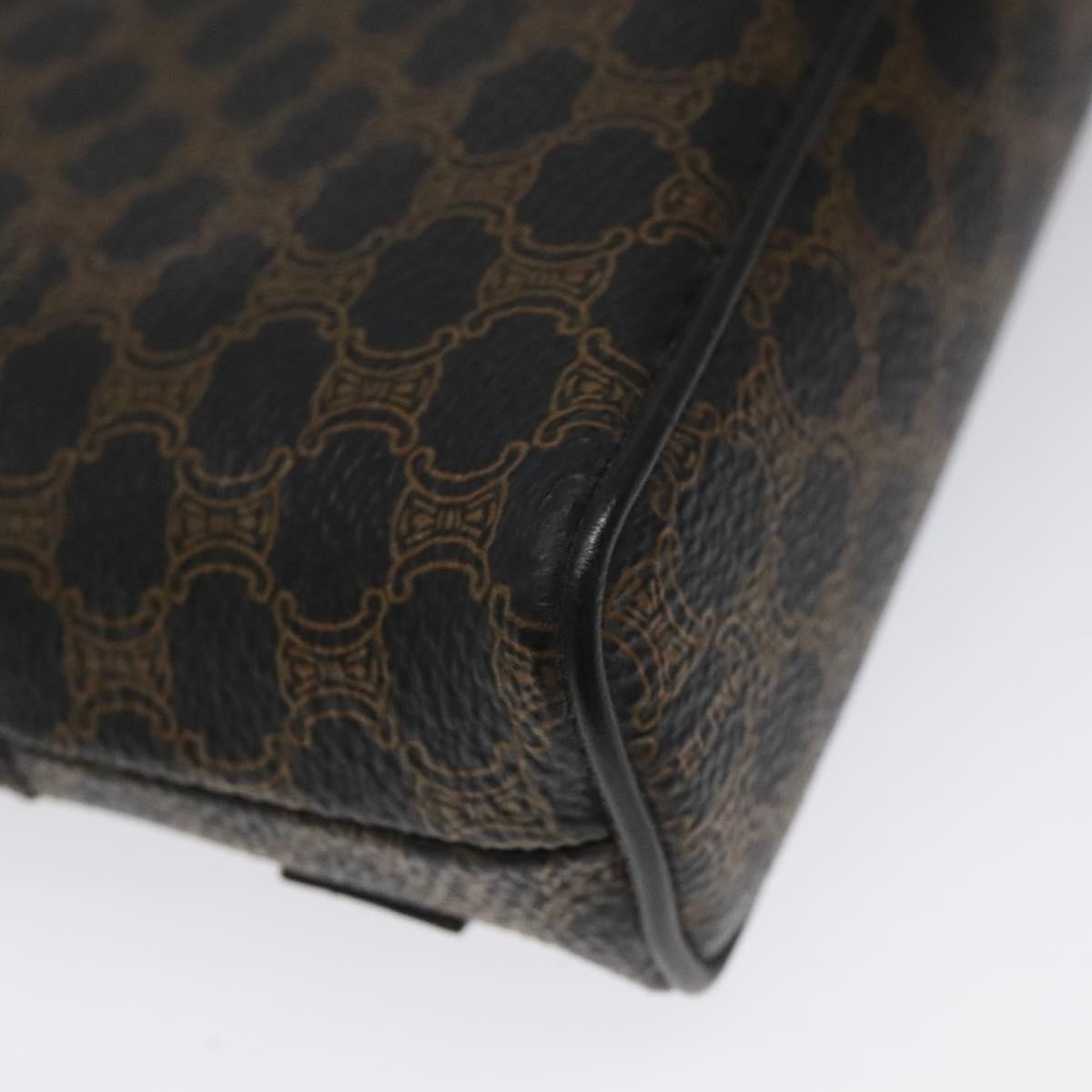 Celine Macadam Pochette Canvas and Leather, Black, Canvas, Clutch