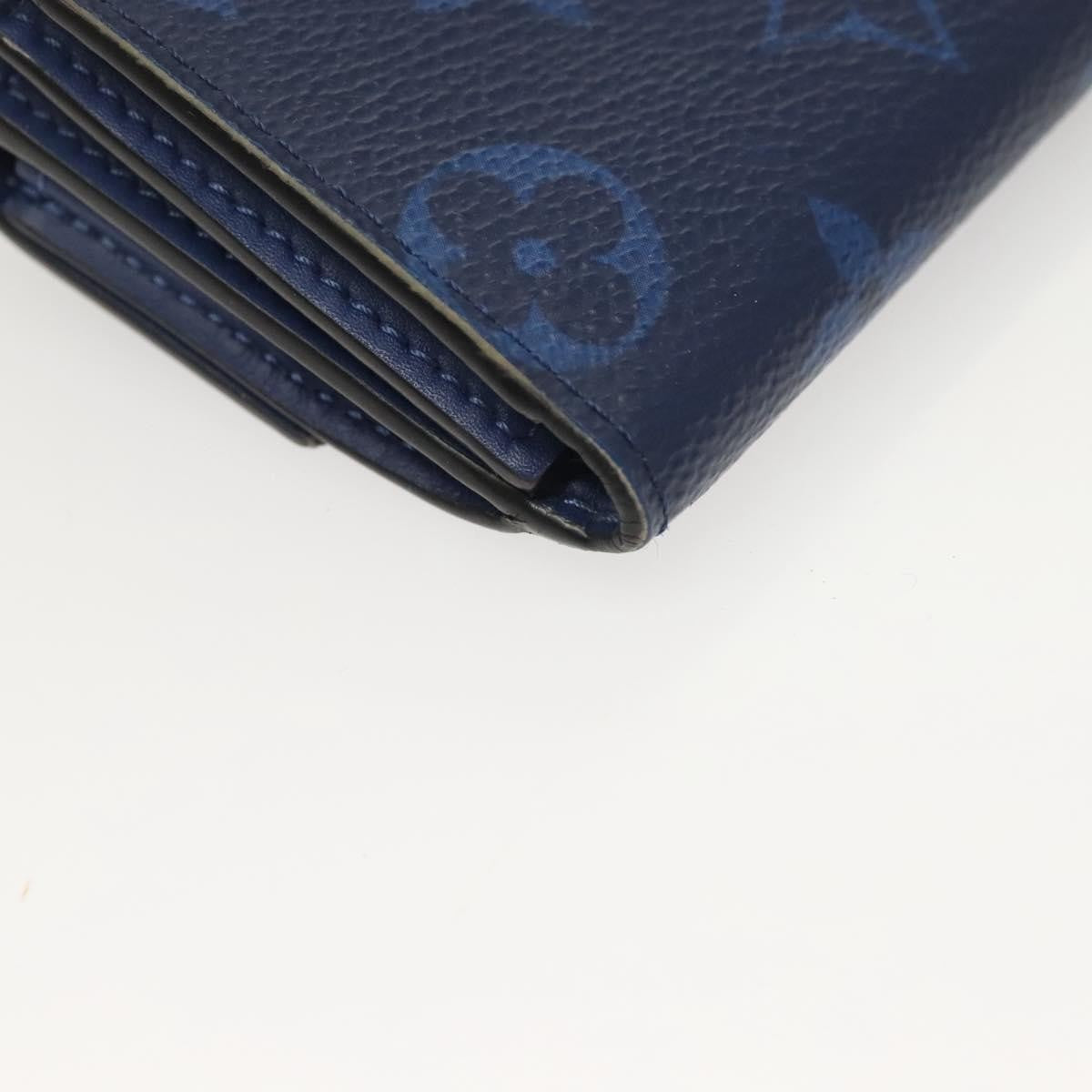 Louis Vuitton Discovery Wallet Monogram Taigarama, BLUE, LEATHER, Wallets