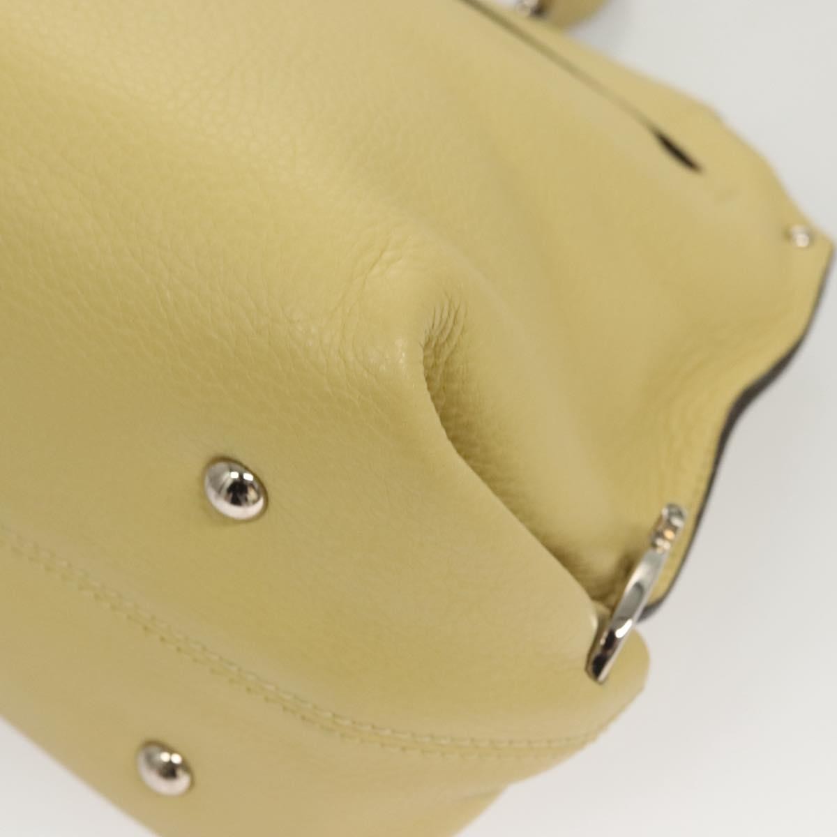 Salvatore Ferragamo Gancini handbag Leather, YELLOW, LEATHER, Handbag