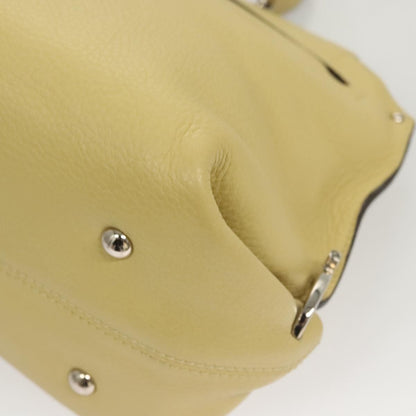 Salvatore Ferragamo Gancini handbag Leather, YELLOW, LEATHER, Handbag