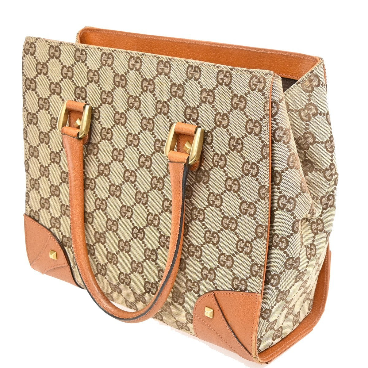 Gucci Nailhead Tote GG Canvas, BEIGE, CANVAS, Tote bag