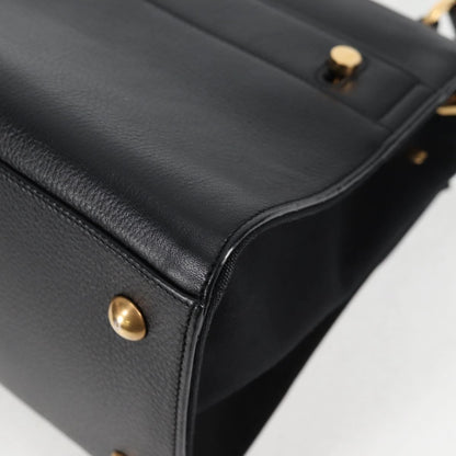 Saint Laurent Muse Two Bag Leather, BLACK, LEATHER, Handbag