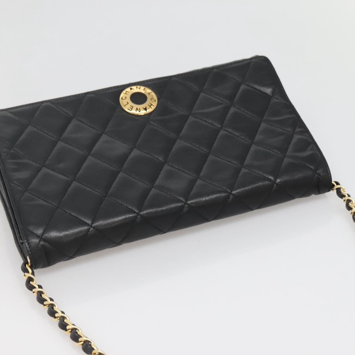 Chanel Vintage Full Flap Bag Quilted Lambskin, BLACK, LEATHER, Handbag