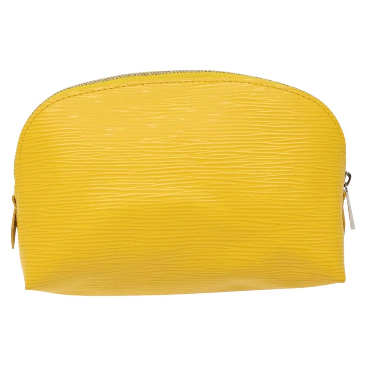 Louis Vuitton Cosmetic Pouch Epi Leather, YELLOW, LEATHER, Toiletry Case