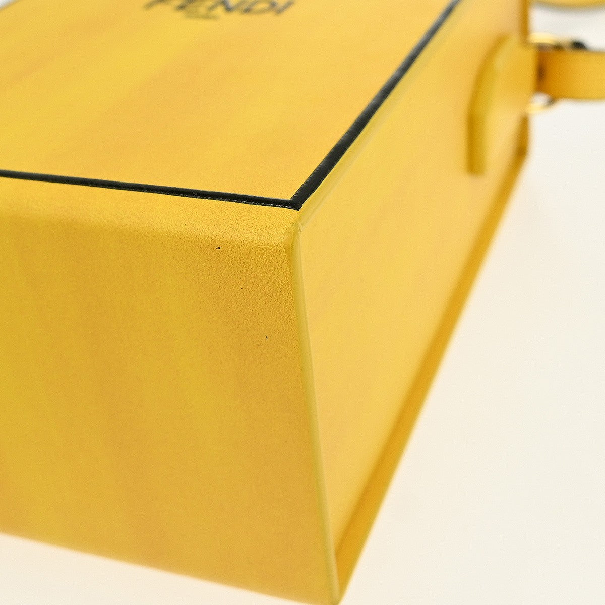 Fendi Logo Vertical Box Crossbody Bag Leather, YELLOW, LEATHER, Shoulder bag