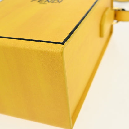 Fendi Logo Vertical Box Crossbody Bag Leather, YELLOW, LEATHER, Shoulder bag