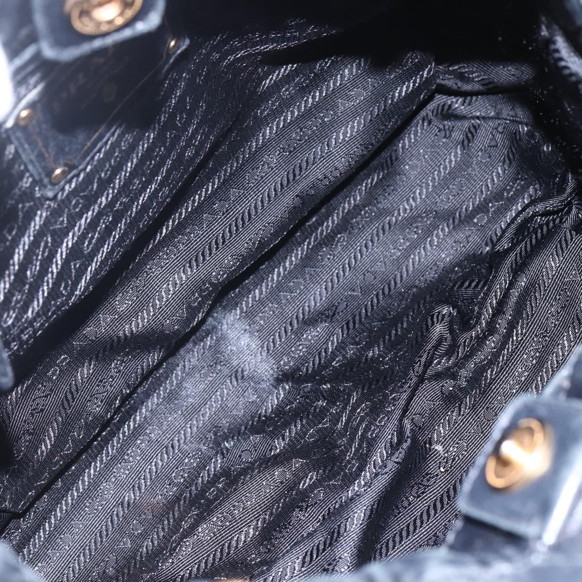 Prada Bow Tie Pleated Tote Leather, BLACK, LEATHER, Handbag