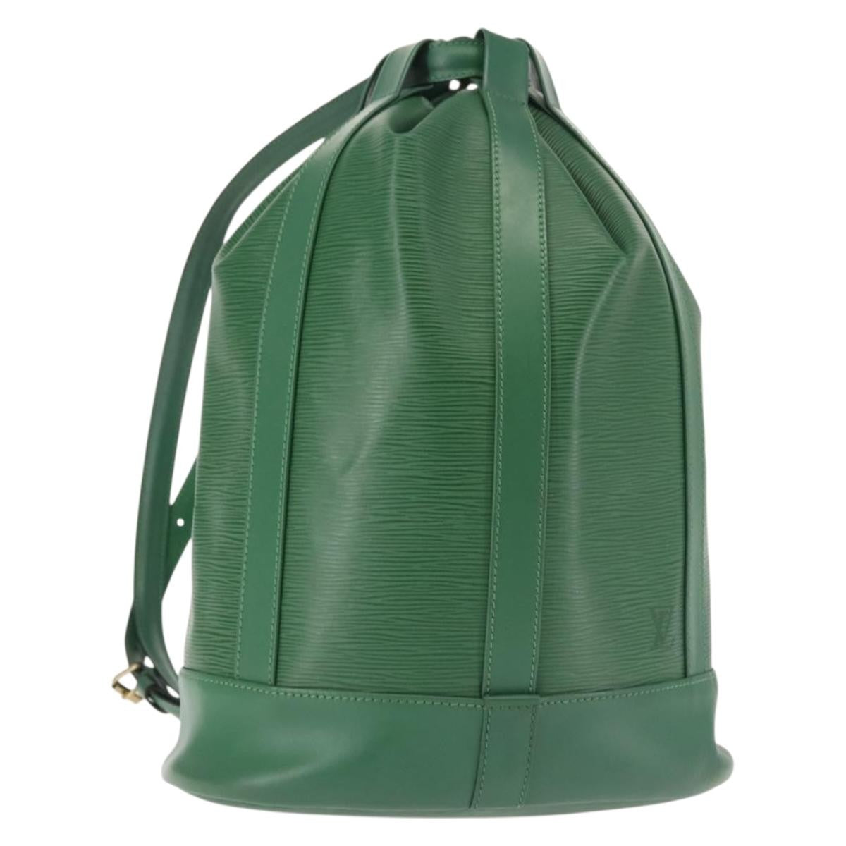 Louis Vuitton Randonnee Backpack Epi Leather, GREEN, LEATHER, Shoulder bag