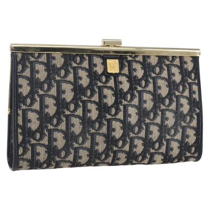 Christian Dior Vintage Trotter Pouch Canvas, NAVY, CANVAS, Clutche & pouche