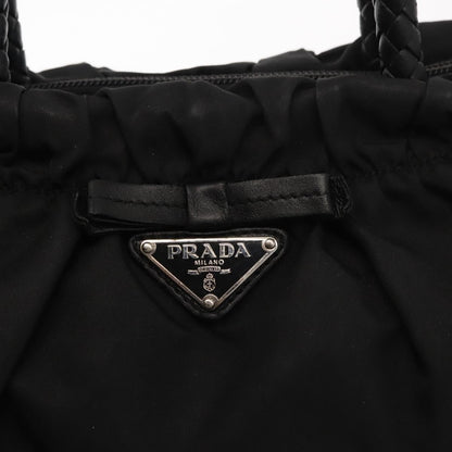 Prada Bow Convertible Tote Tessuto, BLACK, NYLON, Handbag
