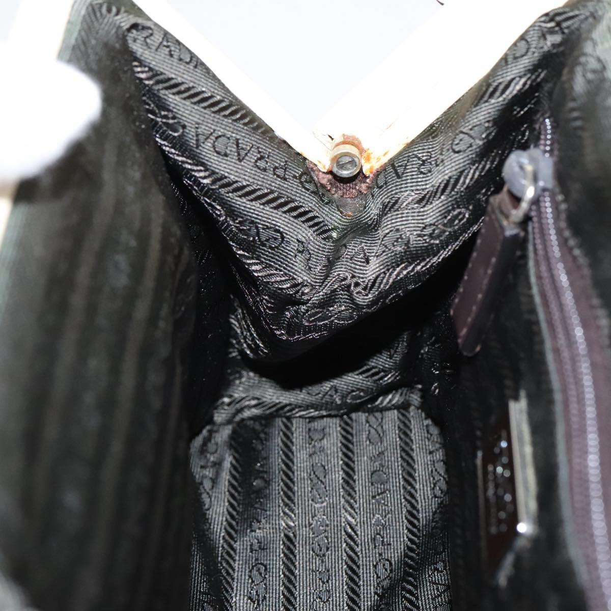 Prada Vintage Handbag Canvas, BROWN, CANVAS, Handbag