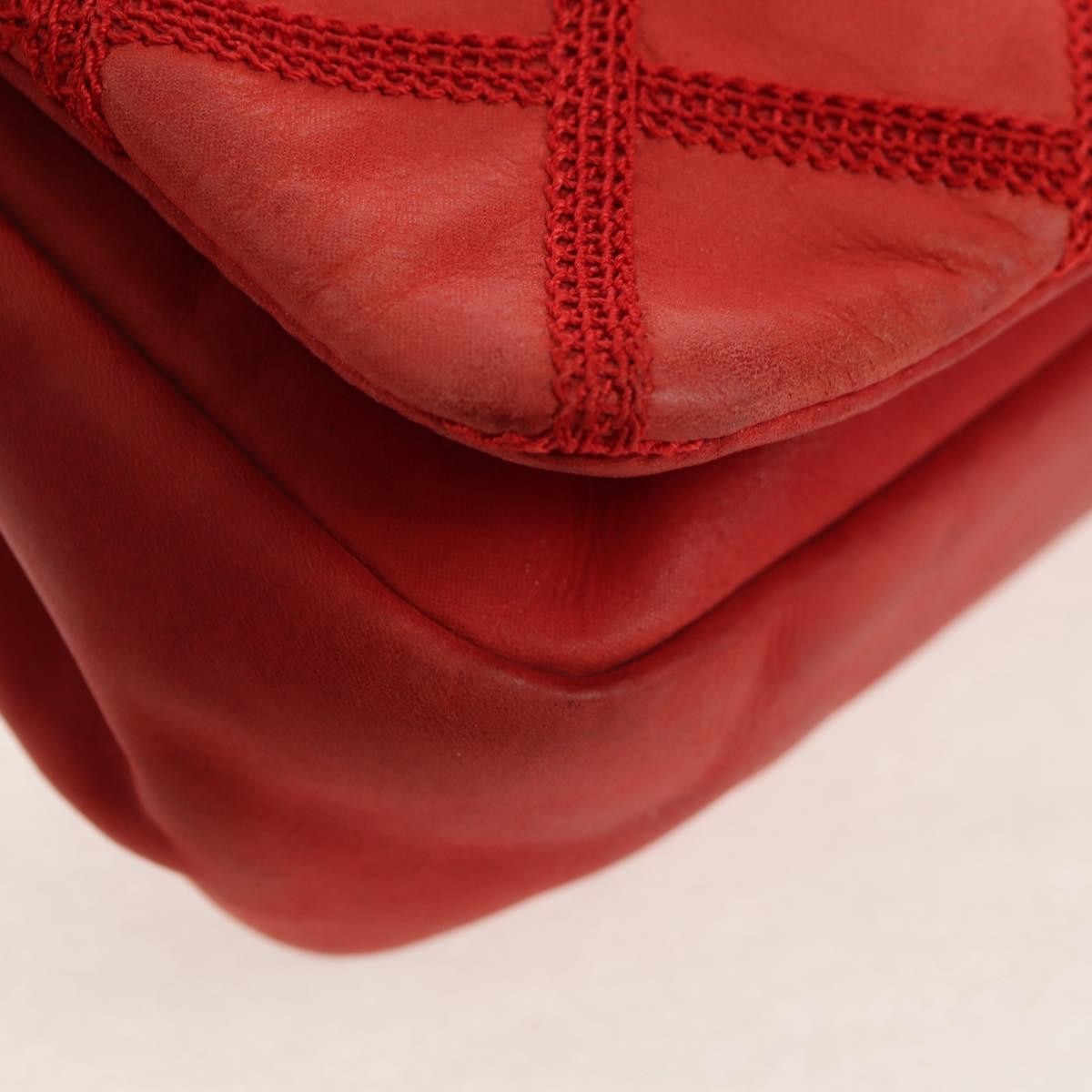 Chanel Diamond Stitch Chain Flap Bag Quilted Iridescent Calfskin, RED, LEATHER, Shoulder bag
