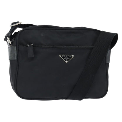 Prada Front Pocket Camera Bag Tessuto, BLACK, NYLON, Shoulder bag