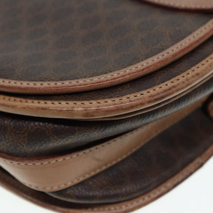 Celine Macadam Shoulder Bag PVC Leather, BROWN, CANVAS, Shoulder bag