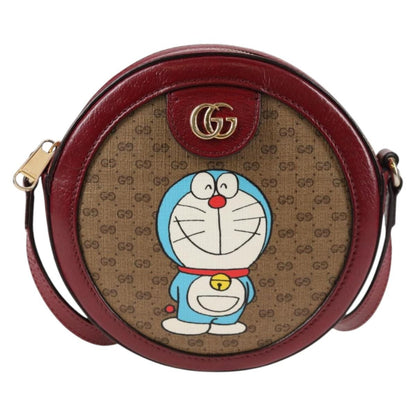 Gucci Doraemon Round Shoulder Bag Printed Mini GG Coated Canvas, BEIGE, PVC, Shoulder bag