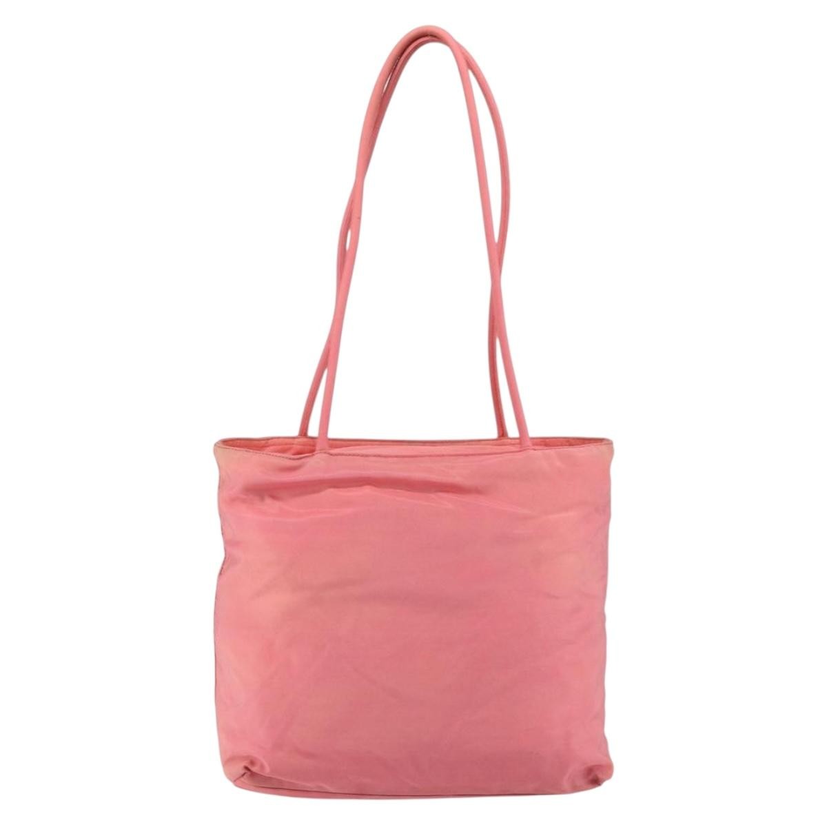Prada Vintage Zip Tote Tessuto, PINK, NYLON, Tote bag