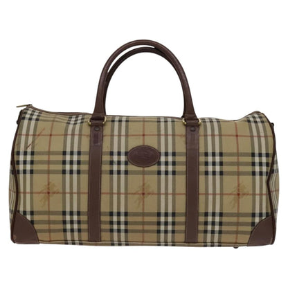 Burberry Convertible Weekend Duffle Bag Haymarket Coated Canvas, BEIGE, CANVAS, Travel bag