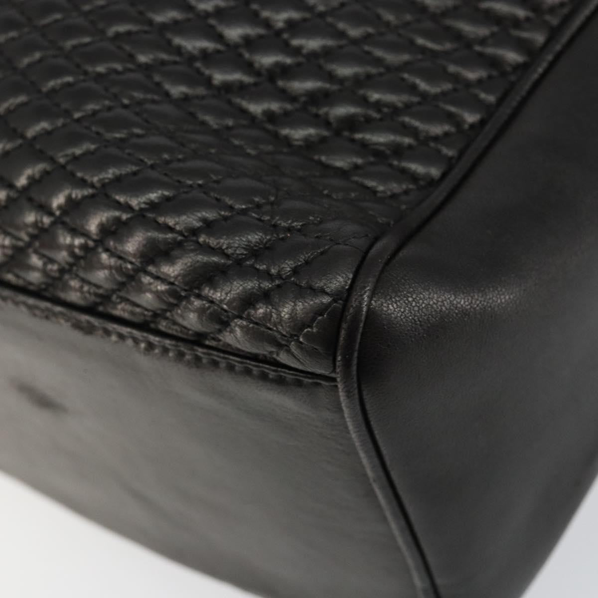 Bally Vintage Handbag Quilted Leather, BLACK, LEATHER, Handbag