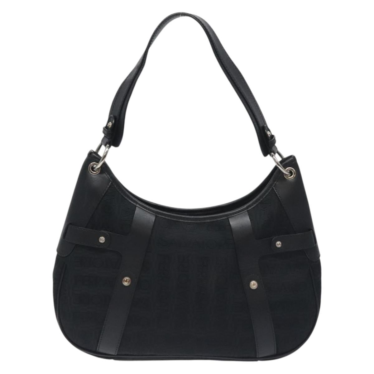 Salvatore Ferragamo Shoulder Bag Canvas, BLACK, CANVAS, Shoulder bag