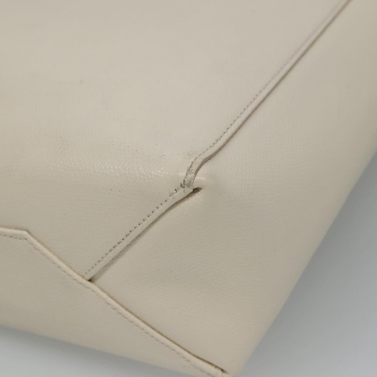 Celine Vertical Cabas Tote Leather, WHITE, LEATHER, Tote bag