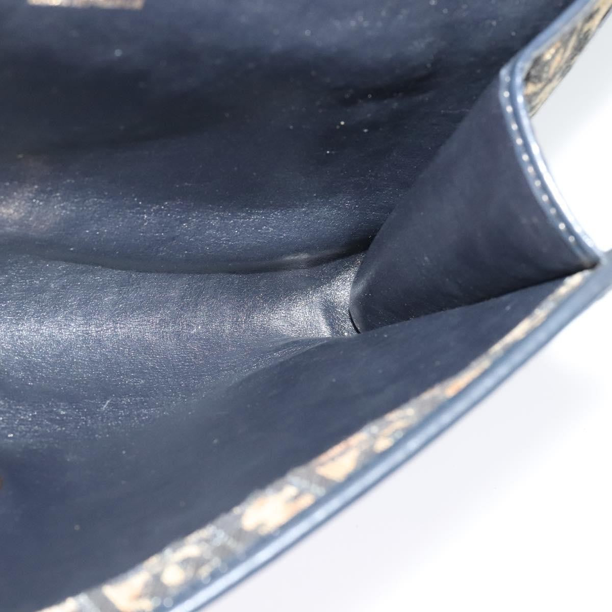 Christian Dior Vintage Trotter Flap Shoulder Bag Diorissimo Canvas, NAVY, CANVAS, Shoulder bag