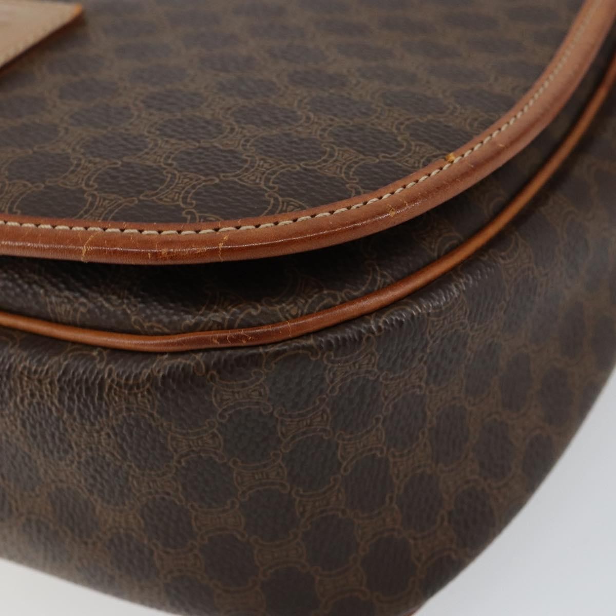 Celine Macadam Shoulder Bag PVC Leather, BROWN, CANVAS, Shoulder bag