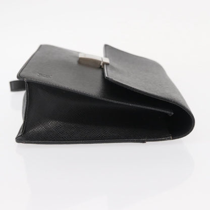 Louis Vuitton Selenga Pochette Taiga Leather, GRAY, LEATHER, Clutche & pouche