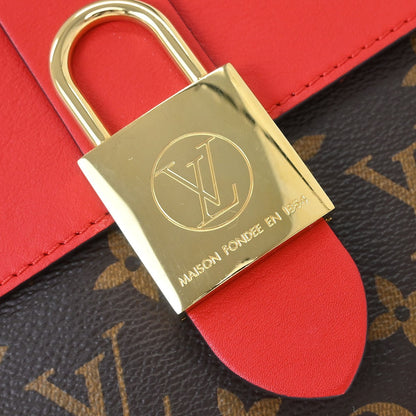 Louis Vuitton Locky Handbag Monogram Canvas with Leather, BROWN, CANVAS, Handbag