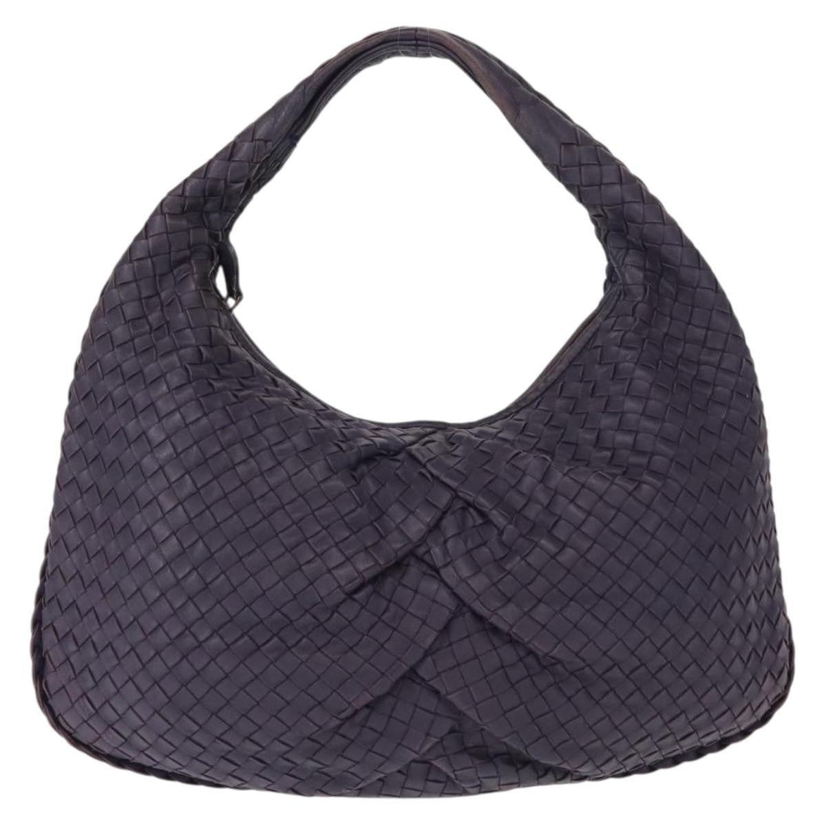 Bottega Veneta Veneta Hobo Pleated Intrecciato Nappa, PURPLE, LEATHER, Shoulder bag