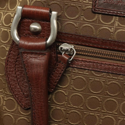 Salvatore Ferragamo Gancini Tote Gancini Canvas, BROWN, CANVAS, Tote bag