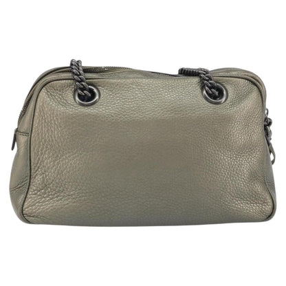 Gucci Soho Chain Zip Shoulder Bag Leather, GOLD, LEATHER, Shoulder bag