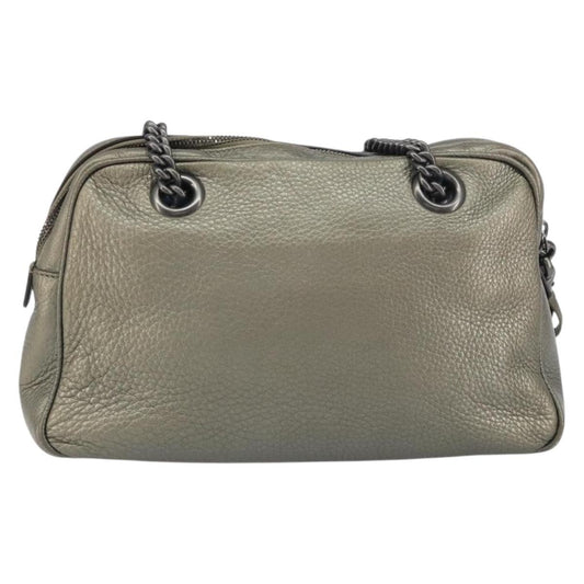 Gucci Soho Chain Zip Shoulder Bag Leather, GOLD, LEATHER, Shoulder bag