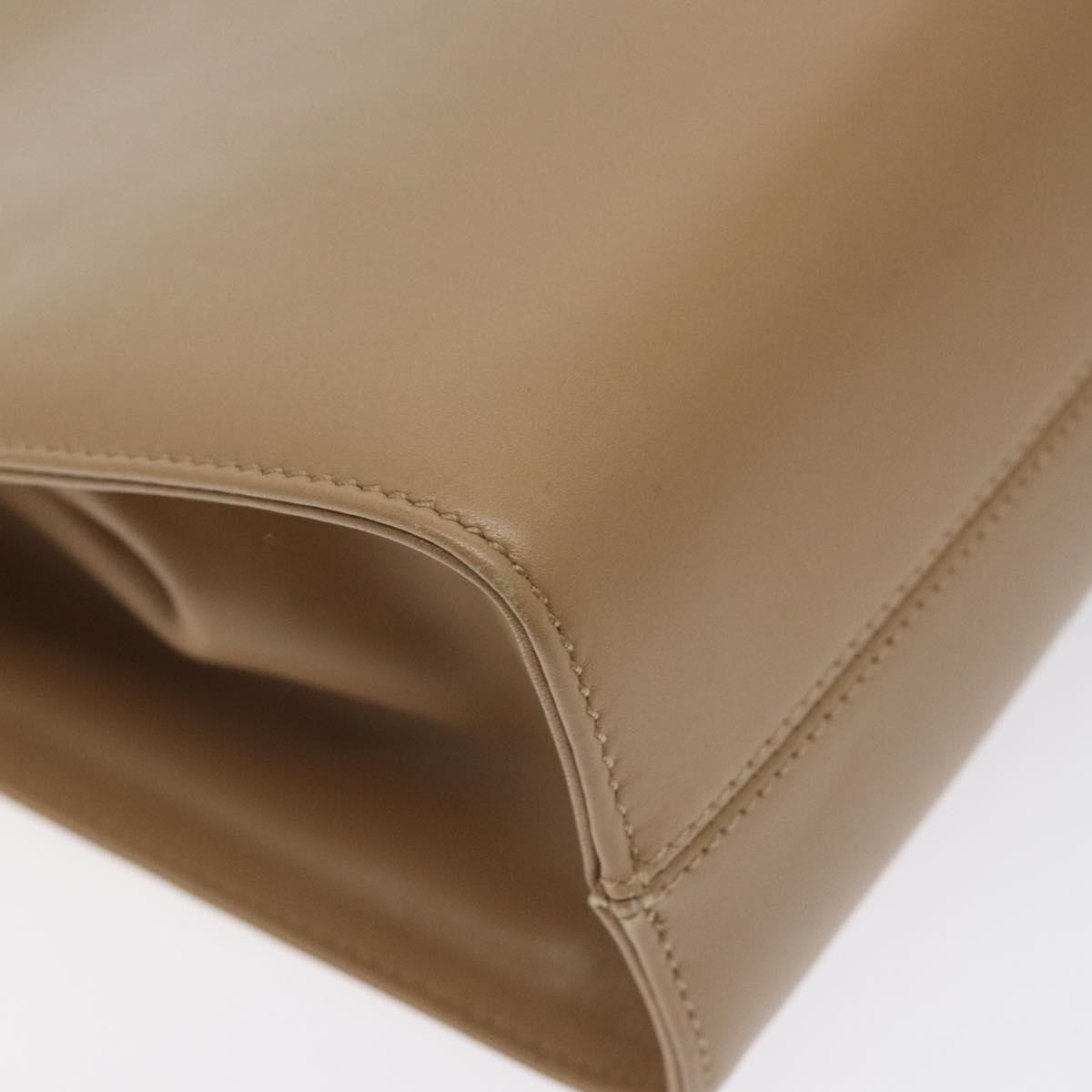 Salvatore Ferragamo Vintage Gancini Chain Shoulder Bag Leather, BEIGE, LEATHER, Shoulder bag