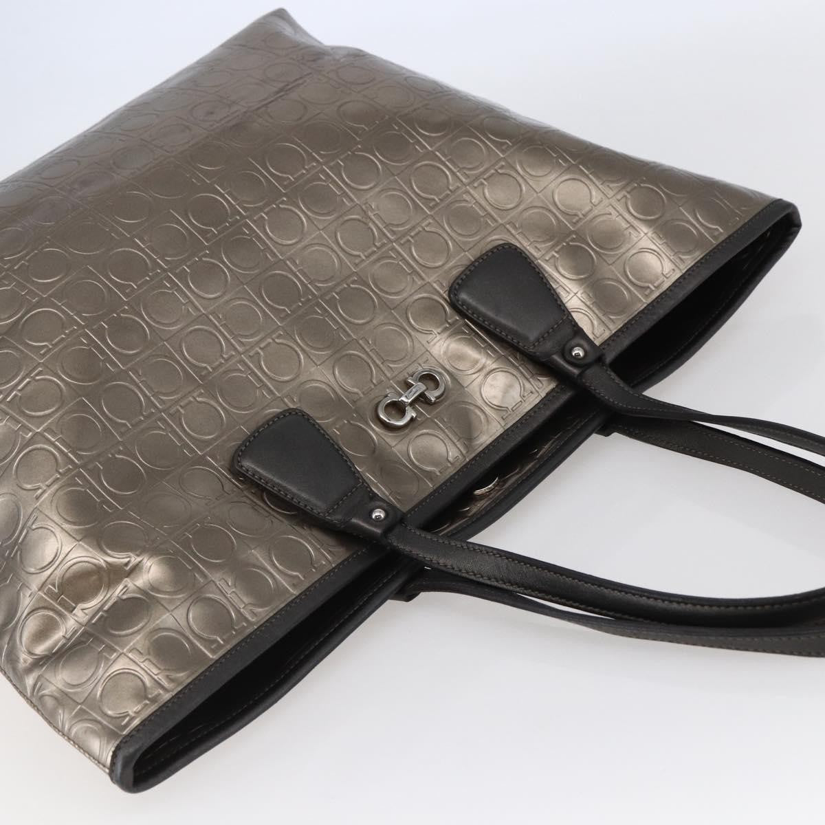 Salvatore Ferragamo Gancini Tote Patent leather, GOLD, PATENT_LEATHER, Tote bag