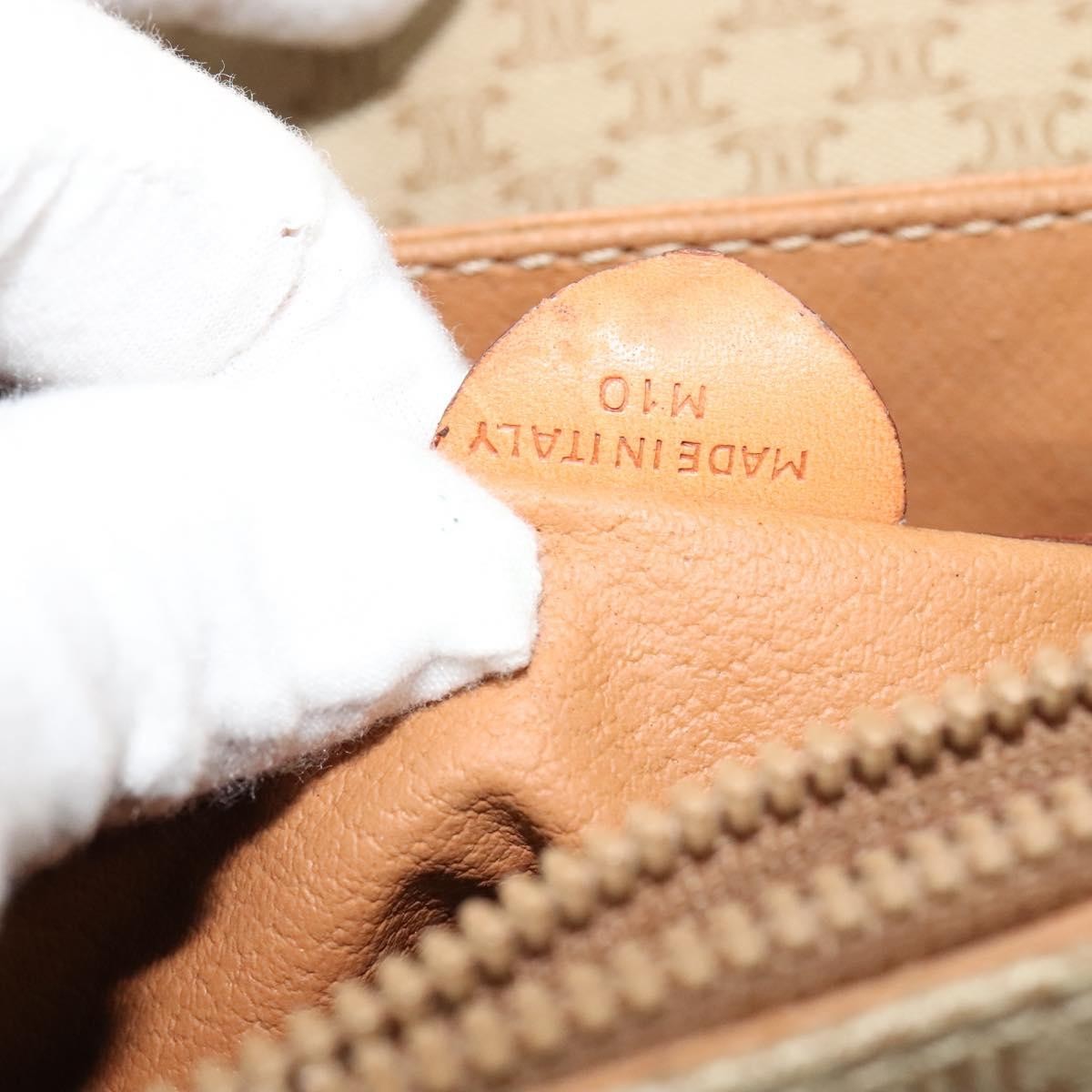 Celine Macadam Shoulder Bag PVC Leather, BEIGE, CANVAS, Shoulder bag