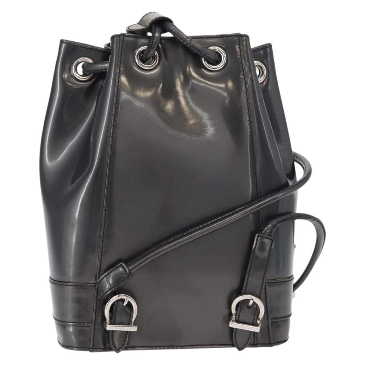 Salvatore Ferragamo Vala Backpack Leather, BLACK, LEATHER, Backpack