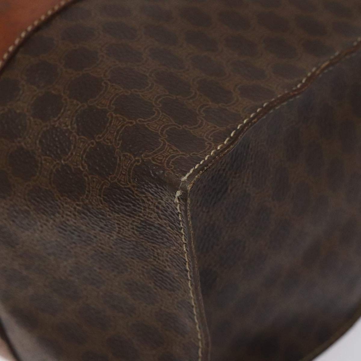 Celine Vintage Macadam Handbag Leather, BROWN, LEATHER, Handbag