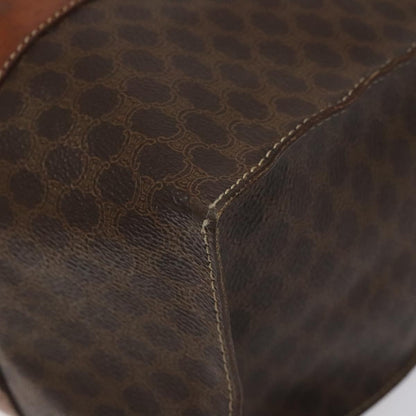 Celine Vintage Macadam Handbag Leather, BROWN, LEATHER, Handbag